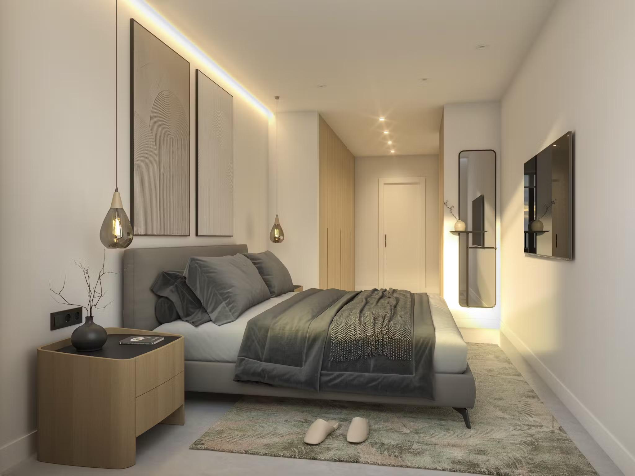 Interior hallway in 2-bedroom new-build apartment, Playa Levante