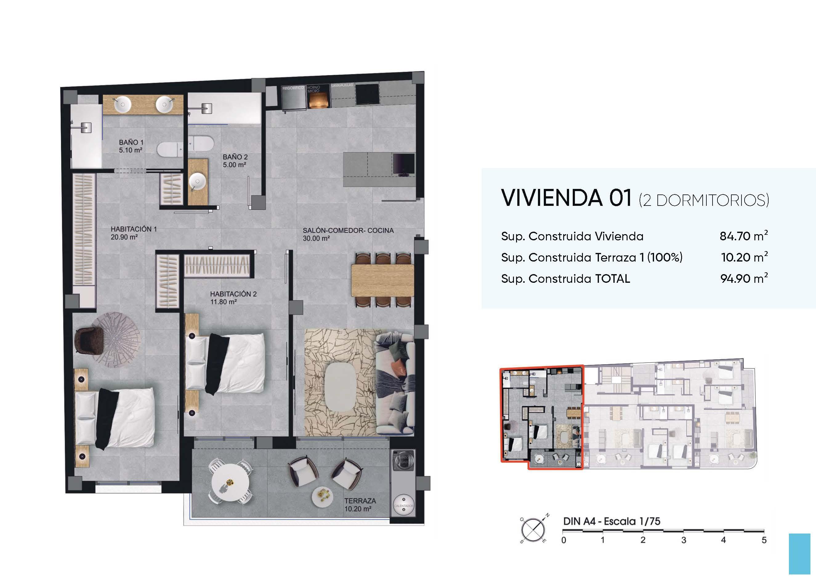 Internal stairwell of new-build development in Playa Levante, Santa Pola