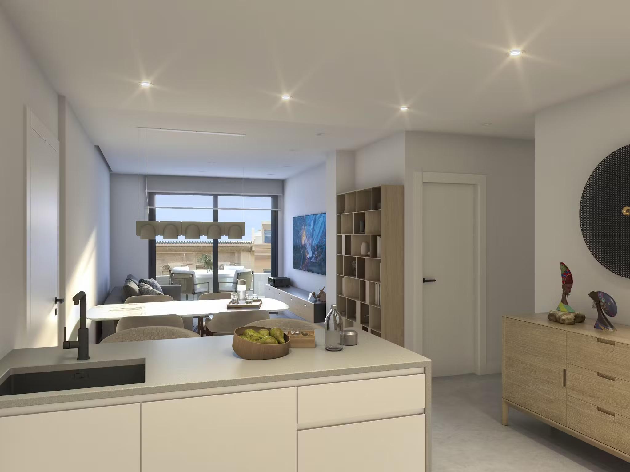 Private terrace of new-build apartment, Playa Levante, Santa Pola