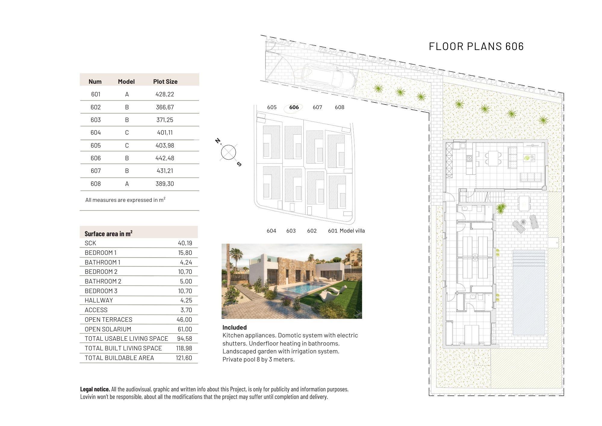 Ground-floor plan of 3-bedroom new-build villa in Algorfa