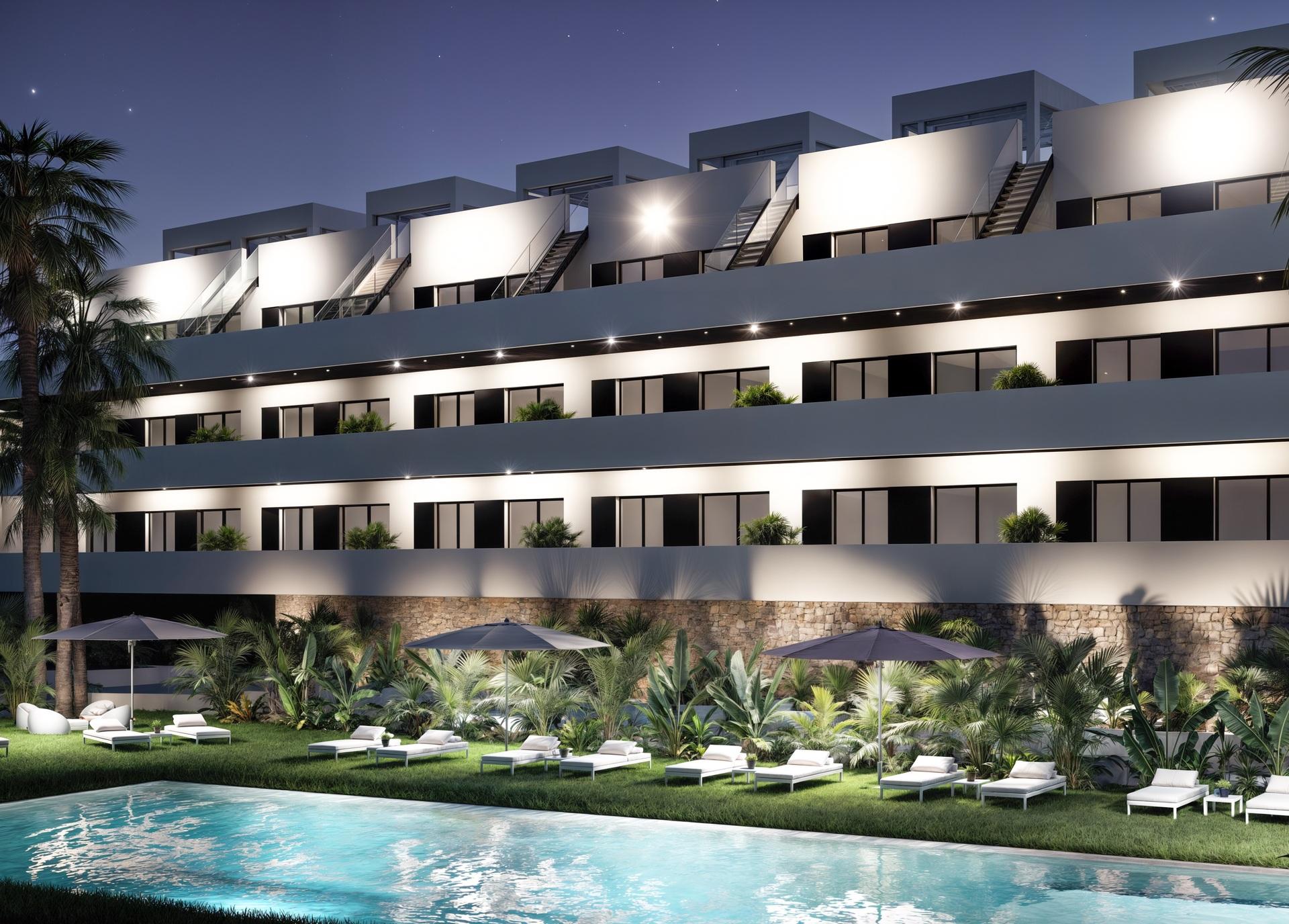 Open-plan living area in 2-bedroom apartment, Seascape Resort