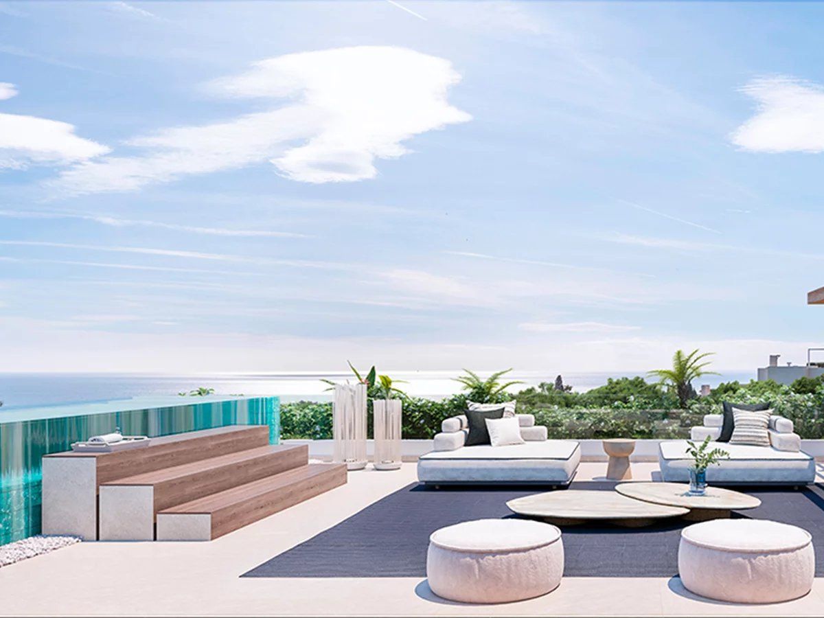 Dining area with garden aspect in new-build villa, Cascada de Camojan, Marbella
