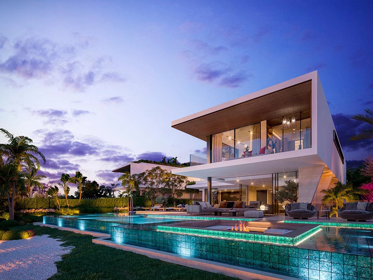 Upper-level terrace with mountain views in new-build villa, Cascada de Camojan, Marbella