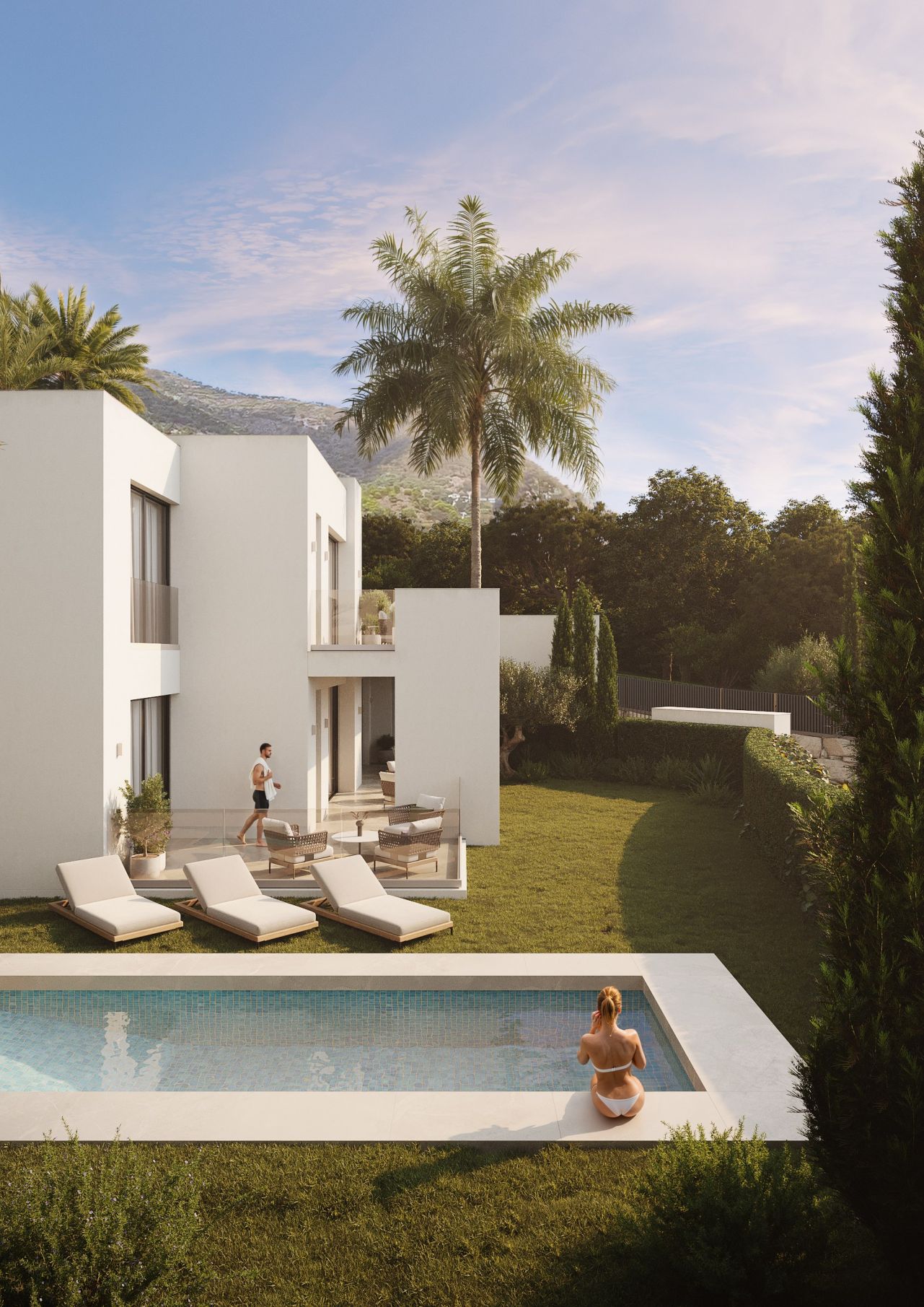Landscaping and planting at new-build villa, Mijas Pueblo